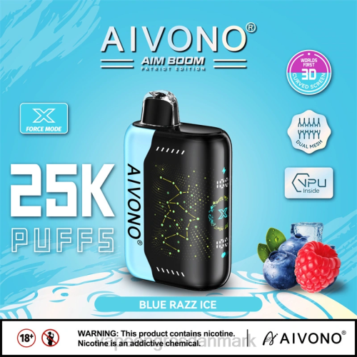 Vape Shops In Denmark - Aivono AIM BOOM 25.000 blå razz is 2646345