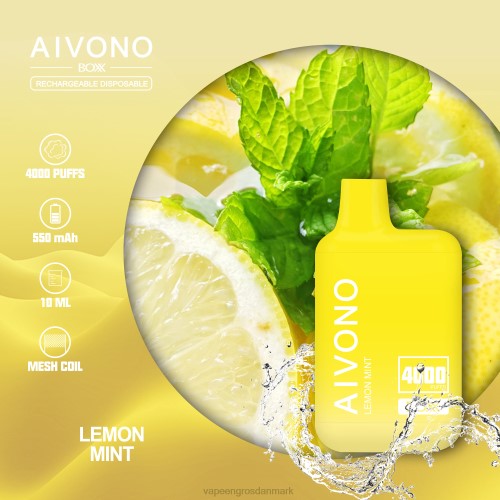 E-Væske Med Frugtsmag Og Nikotin - Aivono AIM BOXX 4000 citronmynte 2646230