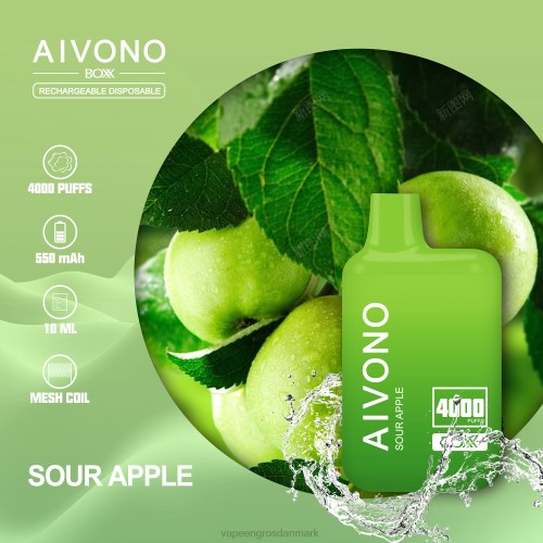 E-Væske Med Frugtsmag Og Nikotin - Aivono AIM BOXX 4000 surt æble 2646220