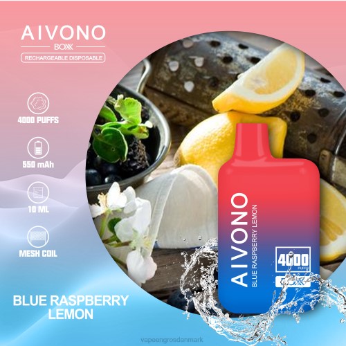 E Væske Med Smag - Aivono AIM BOXX 4000 blå hindbær citron 2646217