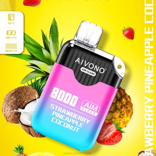 E Væske Med Smag - Aivono AIM CLEAR 8000 jordbær ananas kokosnød 2646207
