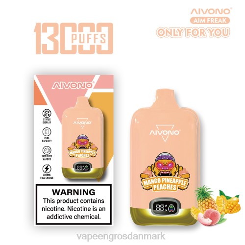 E-Væske Med Frugtsmag Og Nikotin - Aivono AIM FREAK 13000 mango ananas ferskner 2646250