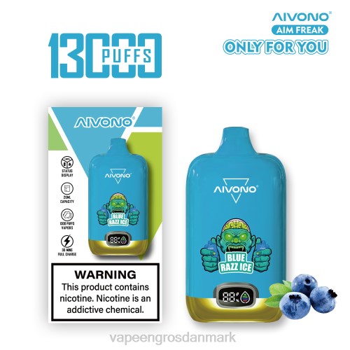Vape Engros Danmark - Aivono AIM FREAK 13000 blå razz is 2646242