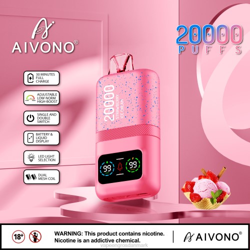 E-Væske Med Frugtsmag Og Nikotin - Aivono AIM magic 20.000 jordbæris 264680