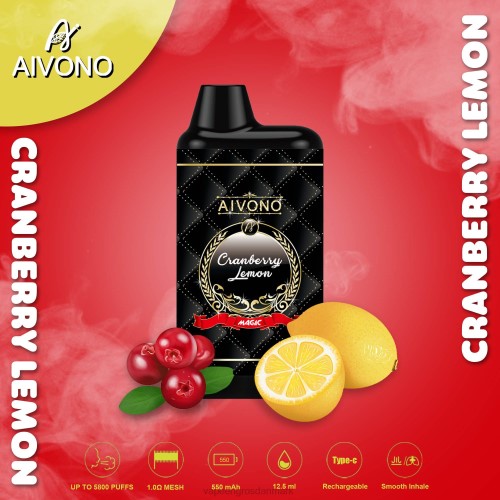 E Væske Aalborg - Aivono AIM MAGIC 5800 mouth box cigaret tranebær citron 264689