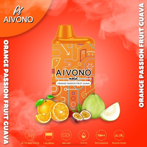 E-Væske Med Frugtsmag Og Nikotin - Aivono AIM MAGIC 5800 mouth box cigaret orange passionsfrugt guava 264690