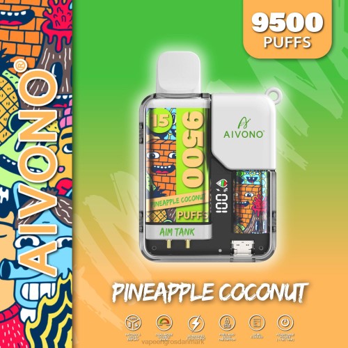 E-Væske Med Frugtsmag Og Nikotin - Aivono AIM TANK 9500 ananas kokos 264640