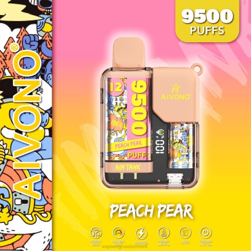 Vape Wholesale Danmark - Aivono AIM TANK 9500 fersken pære 264641