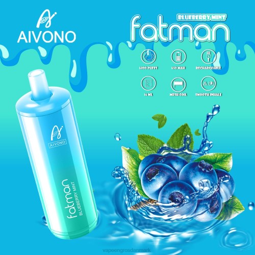 Vape Engros Danmark - Aivono FATMAN 6800 blåbær mynte 264622