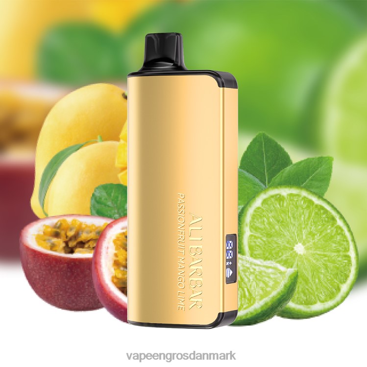 Vape Engros Danmark - Alibarbar Ingot 9000 engangs vape passionsfrugt mango lime 2NZN822