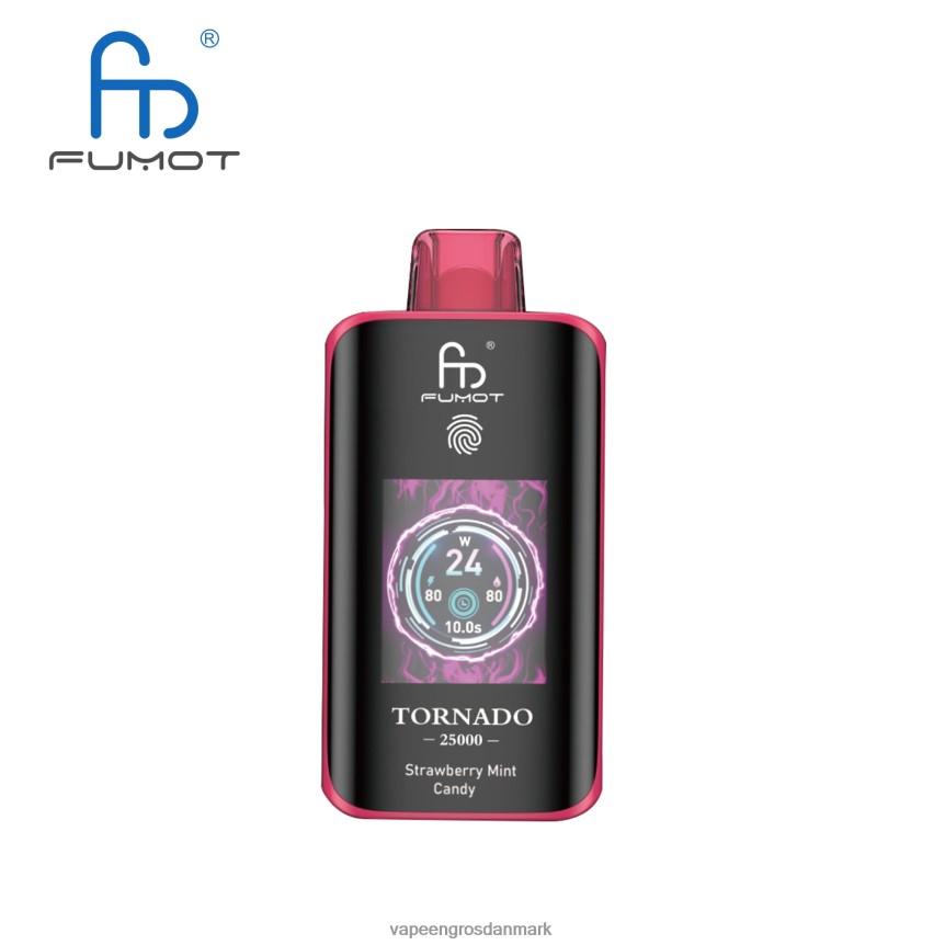 Vape Shops In Denmark - Fumot Tornado 25000 engangs vape jordbær mynte slik 480V6815