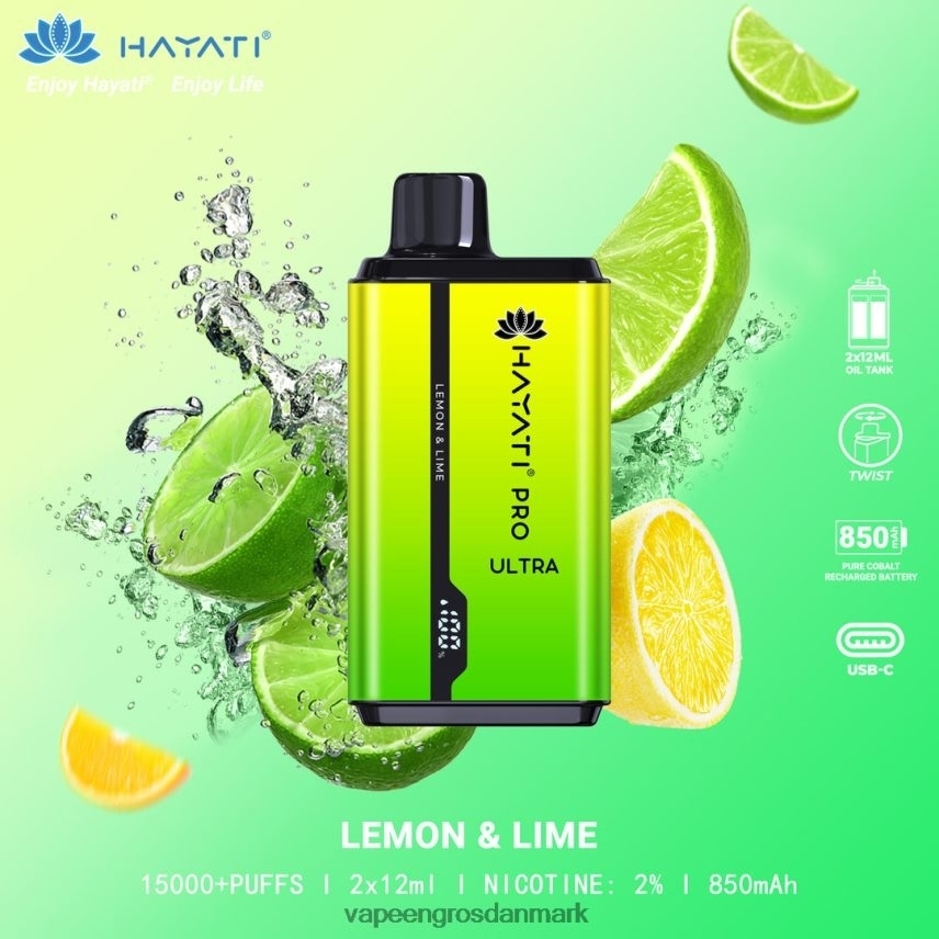 E Væske Med Nikotin citron & lime RLD6X208 Hayati Pro Ultra