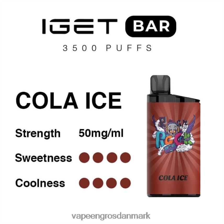 Vape Wholesale Helsingør cola is RLD6X96 IGET BAR 3500 5% nikotin