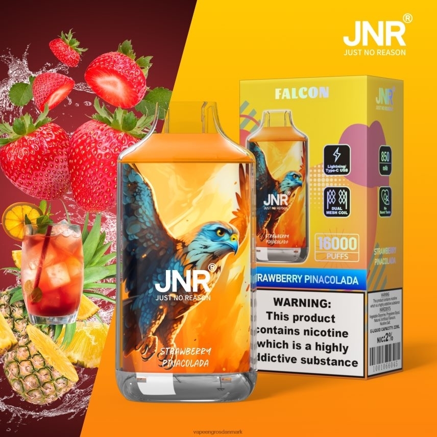E Væske Med Nikotin jordbær pinacolada RLD6X718 JNR FALCON