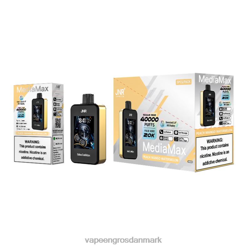JNR MediaMax 40k pust fersken mango vandmelon 4DFTT15 Vape Shops In Denmark