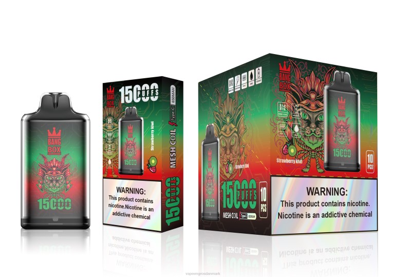 Vape Engros Danmark - Bang Box s1-15000 pust jordbær kiwi ZXHN100