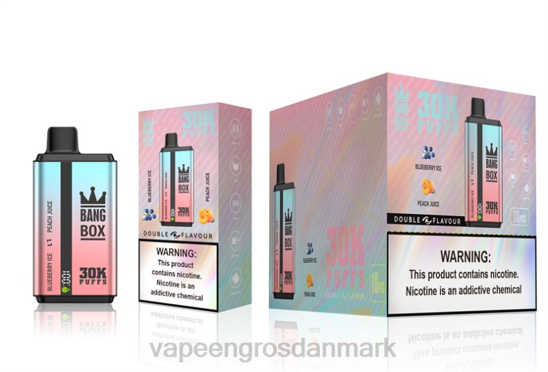 Vape Shops In Denmark - Bang Box 30000 pust dobbelt smag blåbæris & ferskenjuice ZXHN63