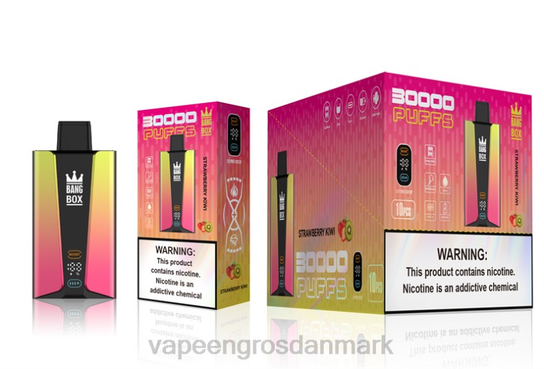 Vape Wholesale Helsingør - Bang Box 30000 pust smart skærm jordbær kiwi ZXHN74