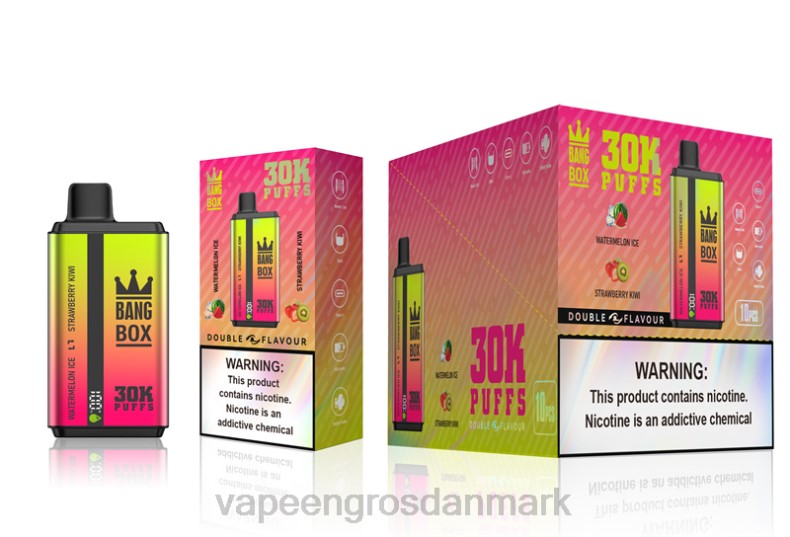Vape Wholesale In Denmark - Bang Box 30000 pust dobbelt smag vandmelon is & jordbær kiwi ZXHN62