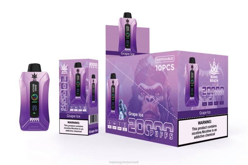 E-Væske Med Frugtsmag Og Nikotin - Bang Beach 20000 pust smart screen vape drue is ZXHN10