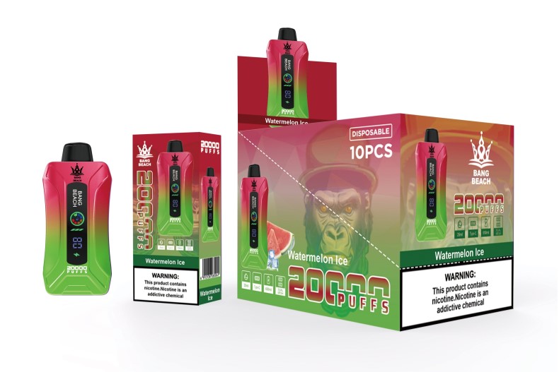 E Væske Med Smag - Bang Beach 20000 pust smart screen vape vandmelon is ZXHN7