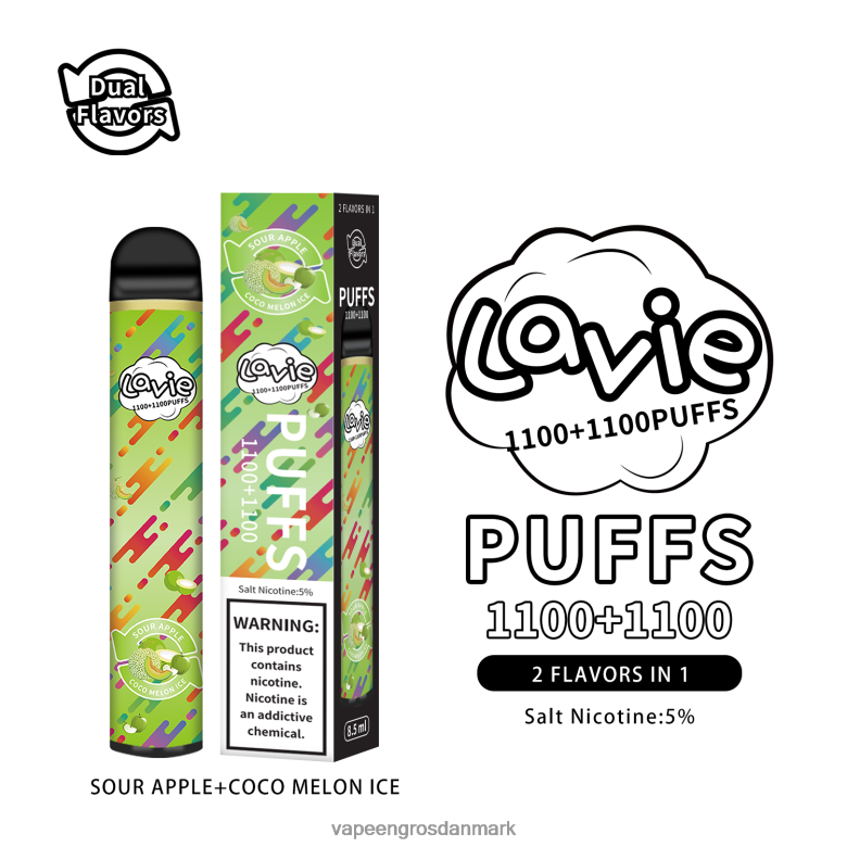 E Væske Med Smag - LAVIE BAR Switch 2200 pust F4ZFFD297 sur æble/coco melon is