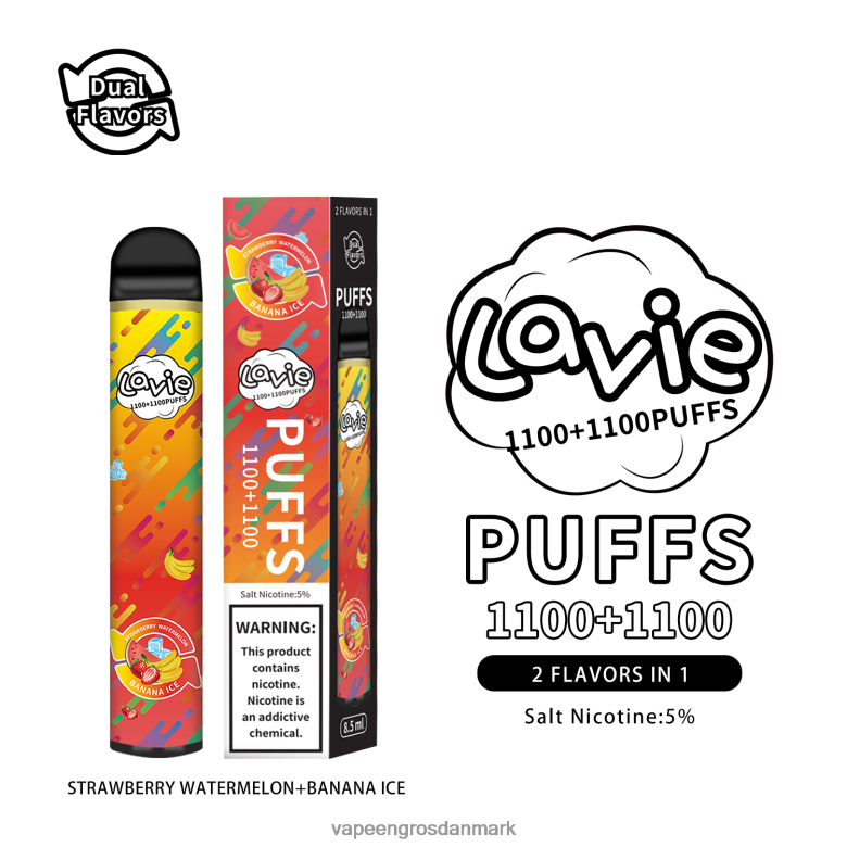 Vape Shops In Denmark - LAVIE BAR Switch 2200 pust F4ZFFD295 jordbær vandmelon/banan is