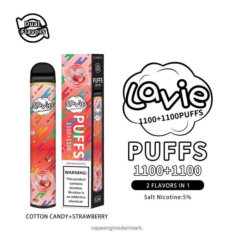 Vape Wholesale København - LAVIE BAR Switch 2200 pust F4ZFFD293 bomuld/jordbær