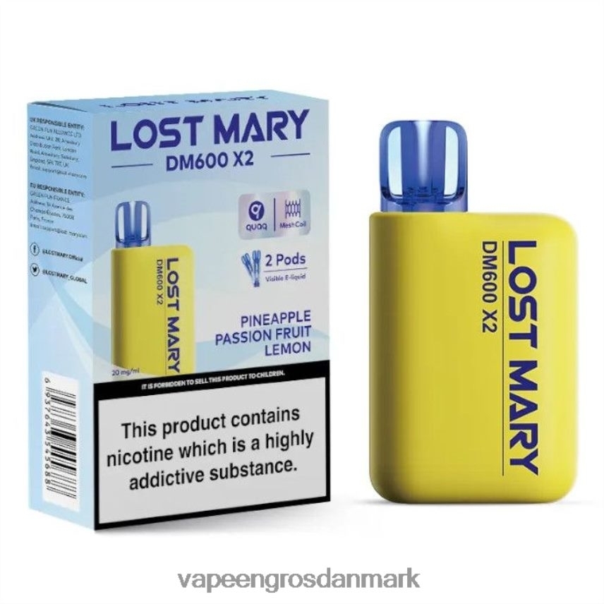 E Væske Med Nikotin ananas passionsfrugt citron RLD6X478 LOST MARY DM600 X2