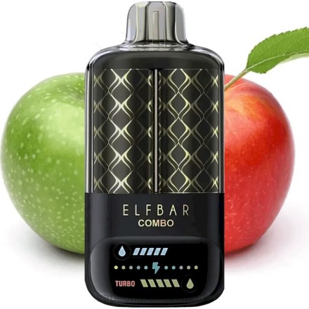 Vape Wholesale København - Elf Bar Combo 25.000 grønt æble & dobbelt æble shisha 2DB43