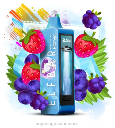 Vape Shops In Denmark - Elf Bar Planet 25.000 blå razz is 2DB415