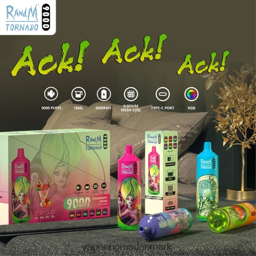 Vape Engros Danmark engangs RLD6X2 RandM Tornado 9000 5 %