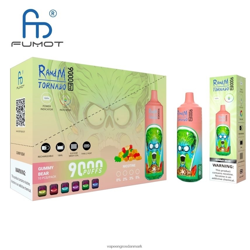 Vape Engros Danmark engangs RLD6X2 RandM Tornado 9000 5 %