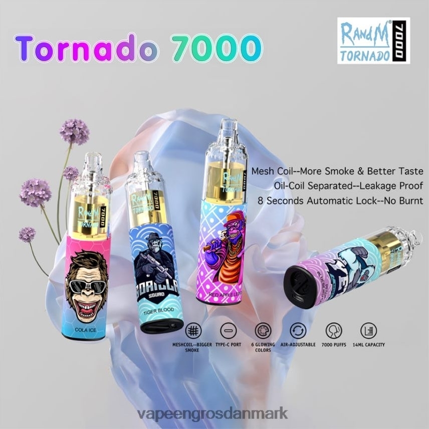 Vape Wholesale Danmark engangs RLD6X1 RandM Tornado 7000 5 %