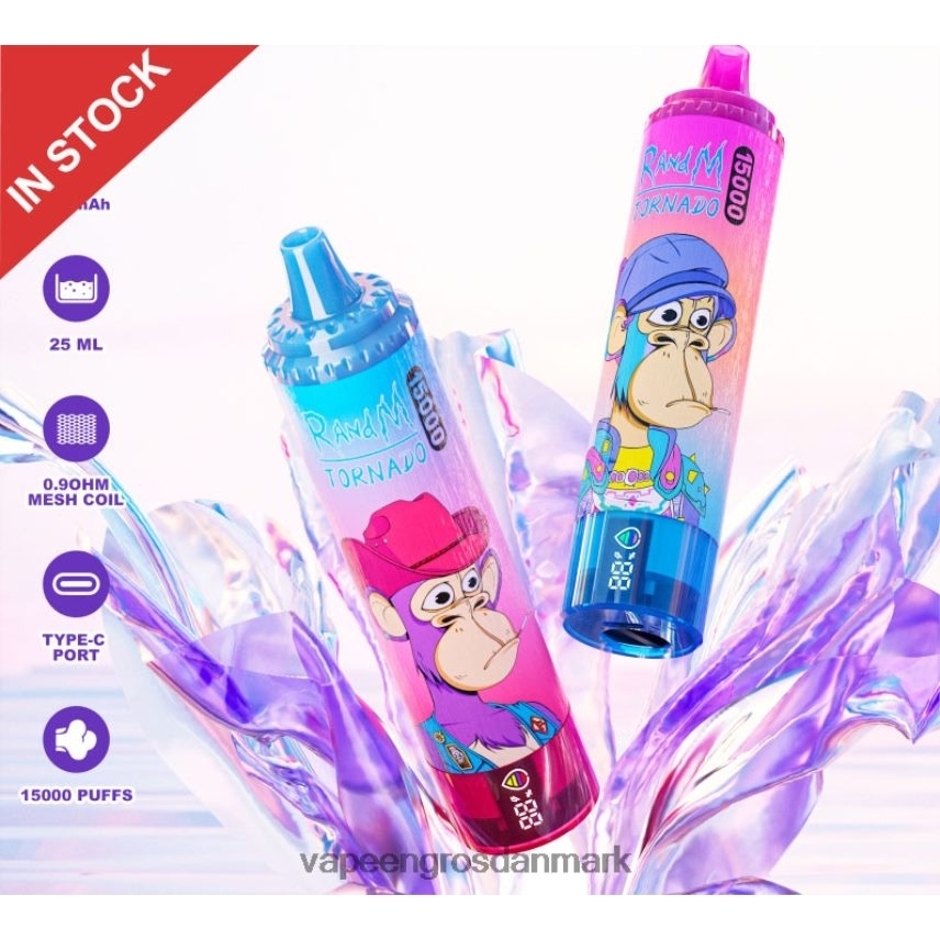 Vape Wholesale København engangs RLD6X3 RandM Tornado 15.000 5 %