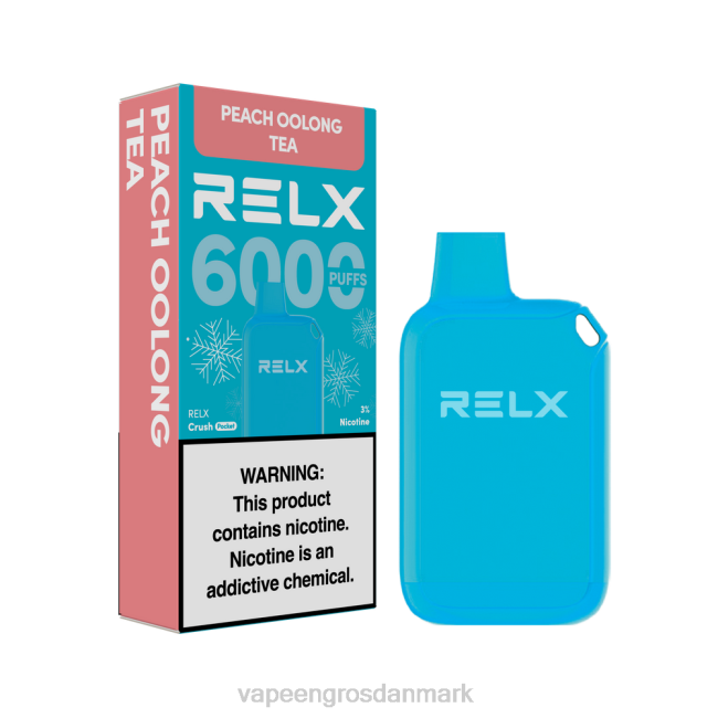 E-Væske Med Frugtsmag Og Nikotin - RELX Crush Pocket 6000 iskolde fersken oolong te L4R010
