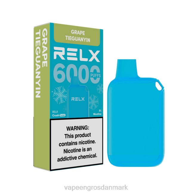 E Væske Med Nikotin - RELX Crush Pocket 6000 iskolde drue tieguanyin L4R018