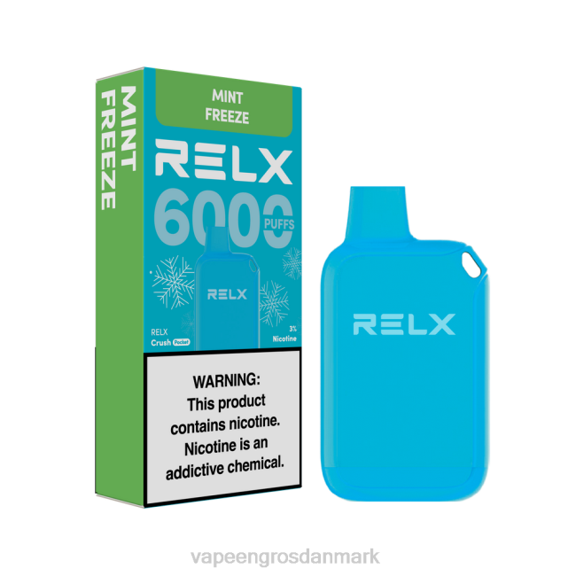 Vape Engros Danmark - RELX Crush Pocket 6000 iskolde mynte fryse L4R012