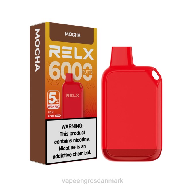Vape Shops In Denmark - RELX Crush Pocket 6000 5% høj nic mokka L4R025