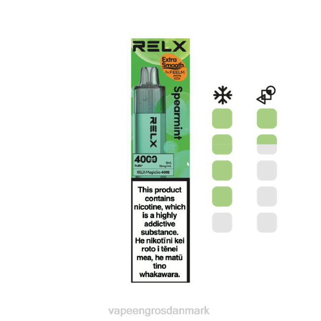 Vape Wholesale København - RELX MagicGo 4000 engangs vape grønmynte L4R03