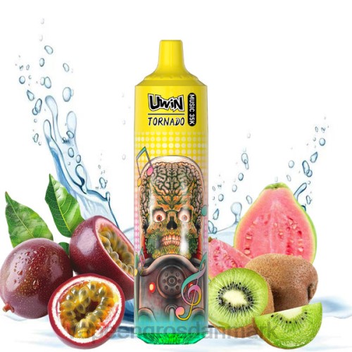 E Væske Med Nikotin - UWIN CRYSTAL 35k engangsvape kiwi passionsfrugt guava 668ZN223