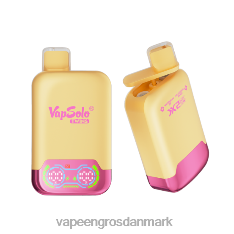 E Væske Aalborg - Vapsolo TWINS engangs vape vandmelon is & jordbær mango 2NZN8129