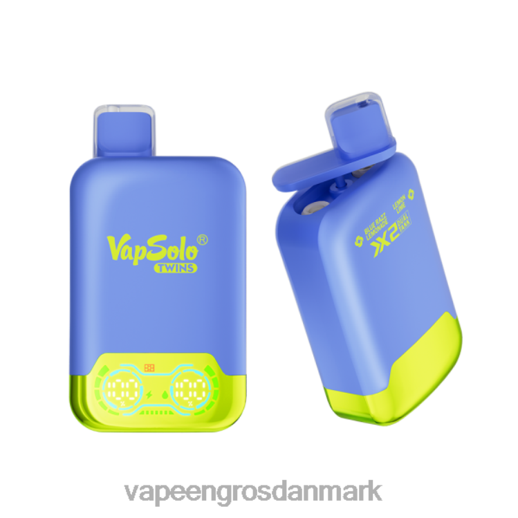 E-Væske Med Frugtsmag Og Nikotin - Vapsolo TWINS engangs vape blå razz limonade & citronlime 2NZN8120