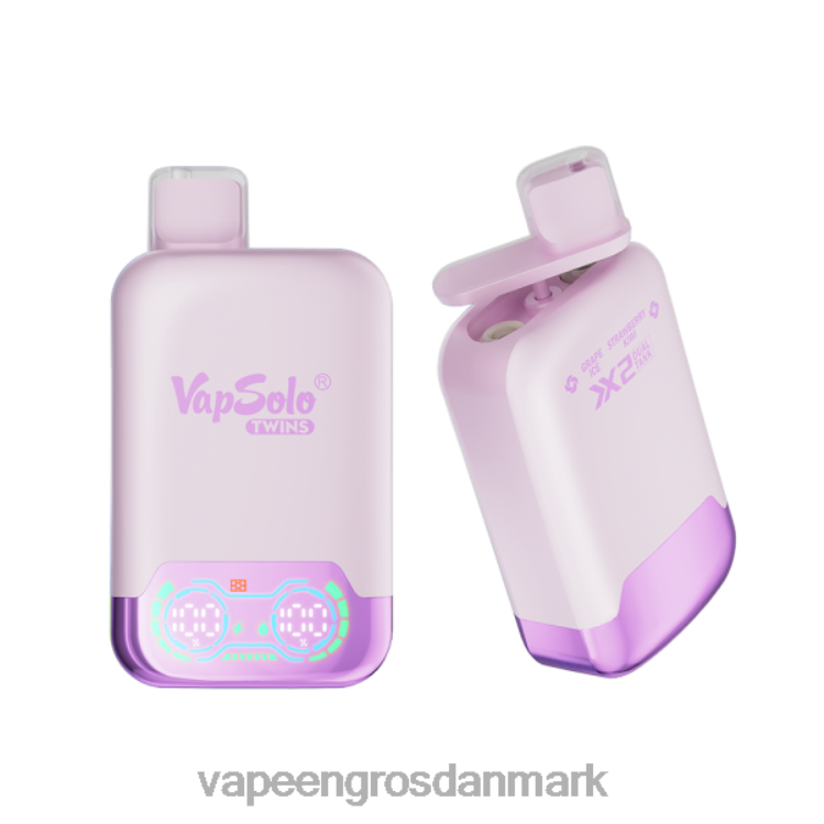 Vape Engros Danmark - Vapsolo TWINS engangs vape vindrueis og jordbærkiwi 2NZN8122