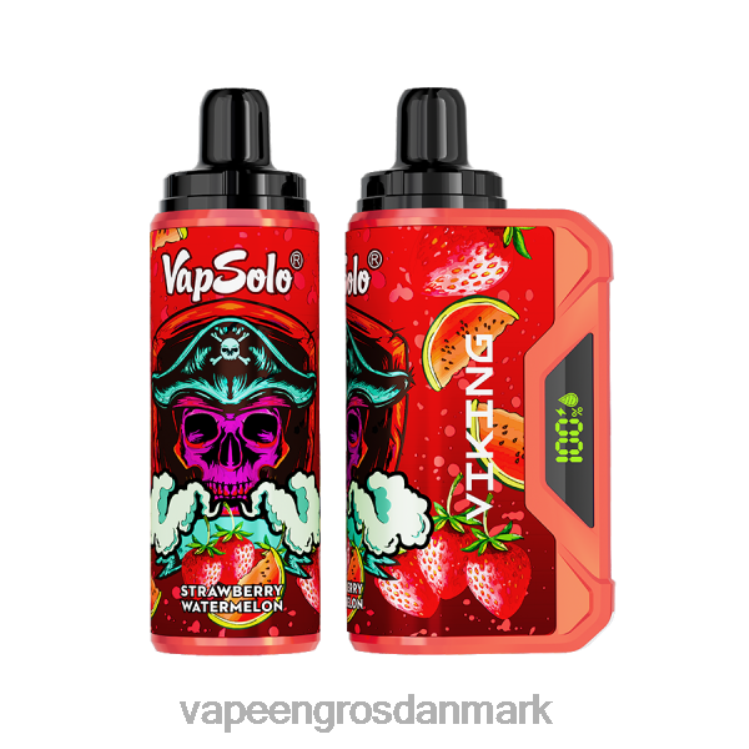 E-Væske Med Frugtsmag Og Nikotin - Vapsolo VIKING engangs vape jordbær vandmelon 2NZN8140