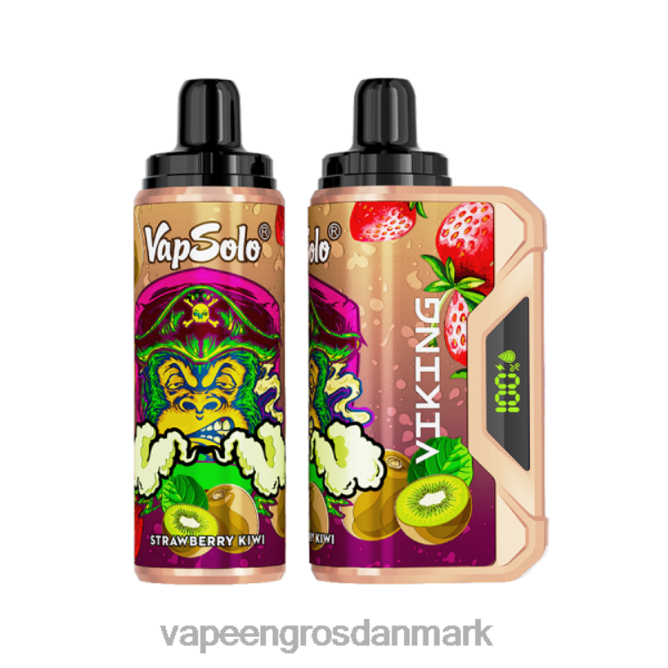 E Væske Med Nikotin - Vapsolo VIKING engangs vape jordbær kiwi 2NZN8138