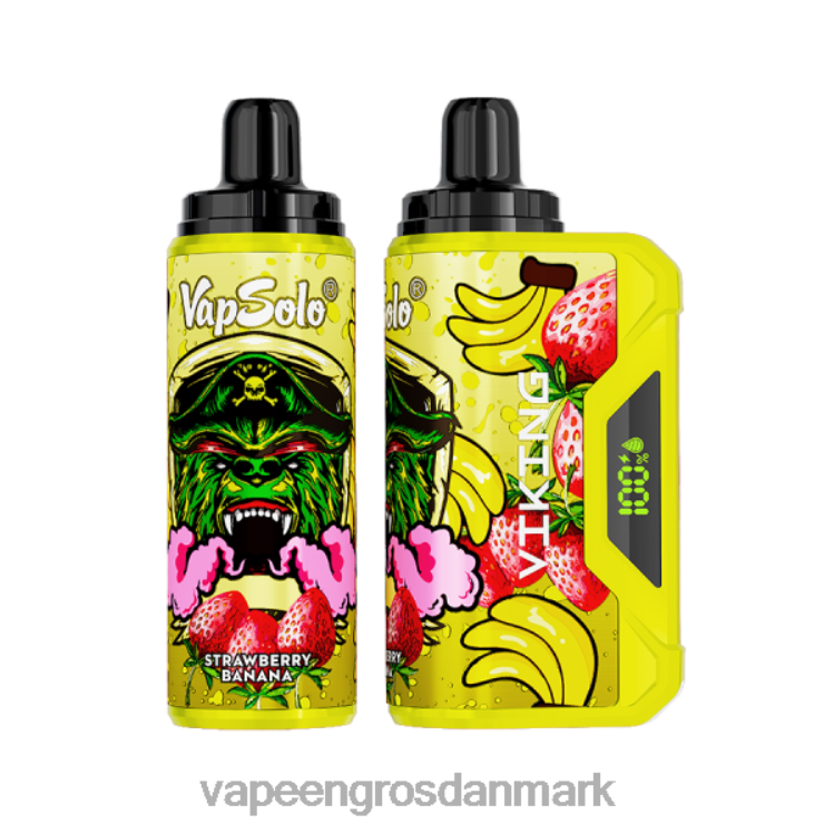 E Væske Med Smag - Vapsolo VIKING engangs vape jordbær banan 2NZN8137