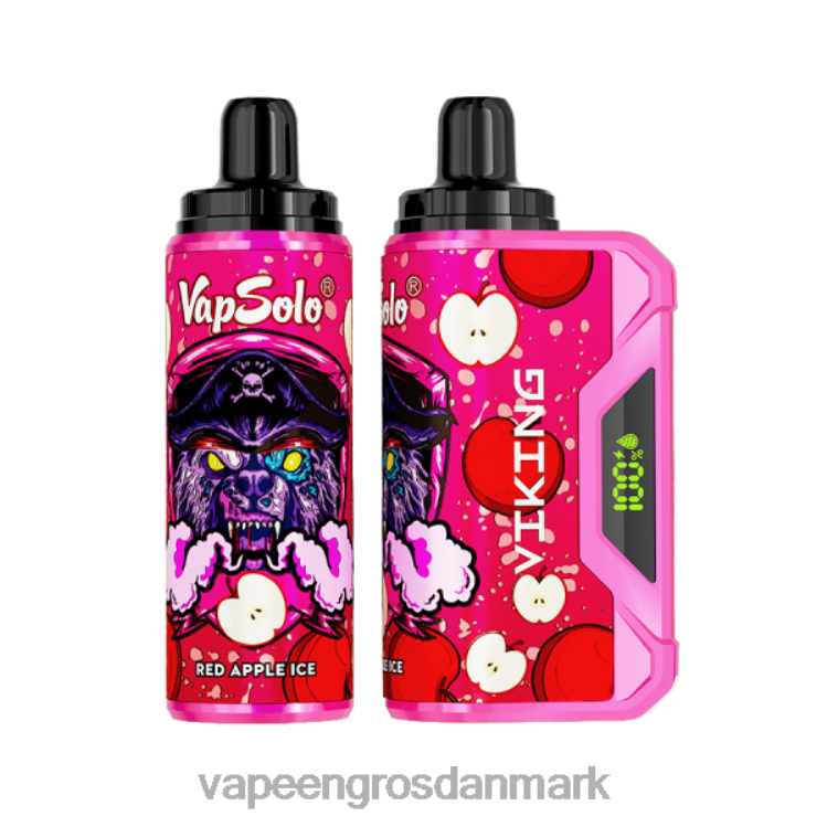 Vape Wholesale Helsingør - Vapsolo VIKING engangs vape rød æbleis 2NZN8136