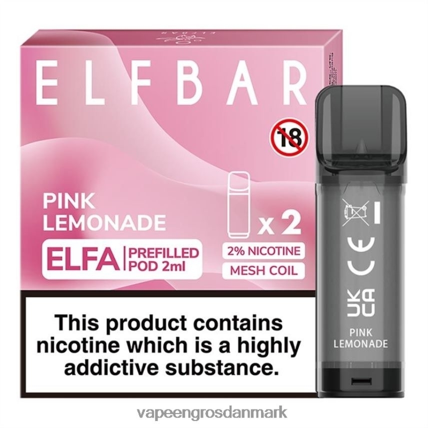 E-Væske Med Frugtsmag Og Nikotin lyserød limonade RLD6X320 ELFBAR Elfa færdigfyldt pod - 2ml - 20mg (2 pakke)