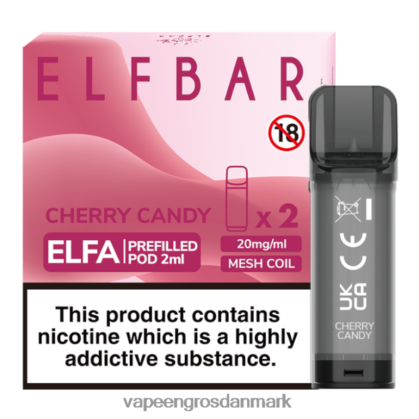 E Væske Med Nikotin kirsebær slik RLD6X338 ELFBAR Elfa færdigfyldt pod - 2ml - 20mg (2 pakke)